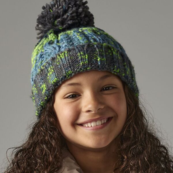 Beechfield Junior Corkscrew Pom Pom Beanie Thumbnail