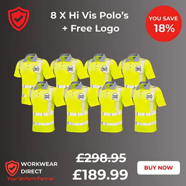 8x Hi Vis Polos + Free Logo Thumbnail