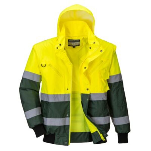 Hi-Vis 3-in-1 X Back Contrast Bomber Jacket  Thumbnail