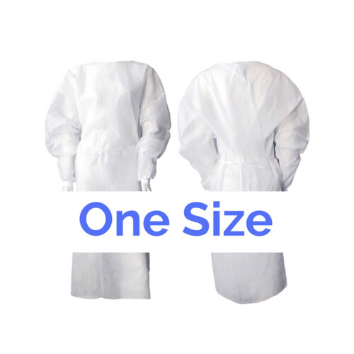 SALE V19-11: White Isolation Gown One Size (Box 40) Thumbnail